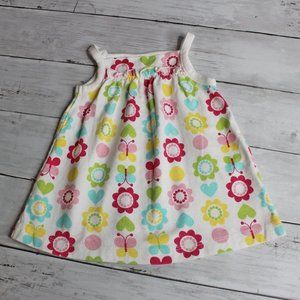 Circo Baby Girl Dress Size 3 Months White Cotton Floral Sundress